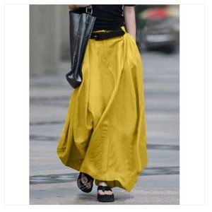 Vintage Side Pocket Zipper A-Line Skirt